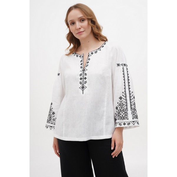 Blue embroidered women's shirt Odarka