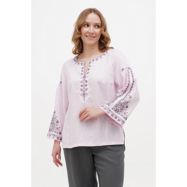 Pink women's embroidered shirt Odarka