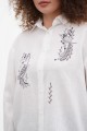 White embroidered women's shirt Bird white