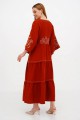 Terracotta dress, embroidered dress by Boryslava