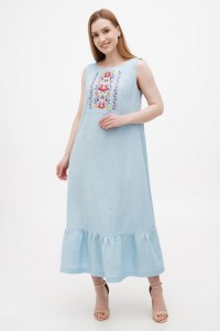 Women's blue embroidered sundress, Diamara