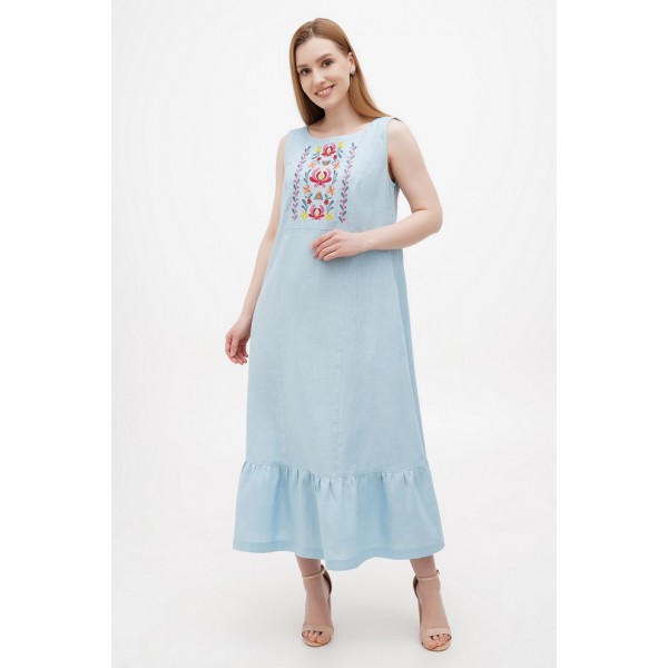 Women's blue embroidered sundress, Diamara