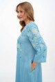 Ivanna blue linen embroidered women's dress