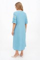 Ivanna blue linen embroidered women's dress