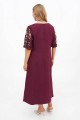 Women's cloth embroidered shirt with burgundy linen Ivanna