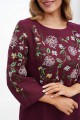 Women's cloth embroidered shirt with burgundy linen Ivanna