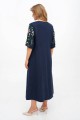 Ivanna blue linen embroidered women's dress