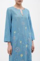 Long blue linen dress Jacqueline