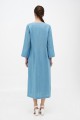 Long blue linen dress Jacqueline