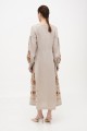 Long beige embroidered dress with brown embroidery by Bohdana – festive beauty with embroidery