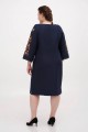 Verba. blue linen embroidered women's dress