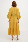 Linen embroidered dress "Boryslava" yellow, 46