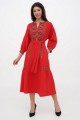 Dress made of red linen with Morika embroidery – style and elegance!