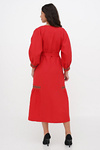 Red linen dress with Morika embroidery