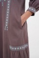 Dress made of brown linen with Morika embroidery – style and elegance!