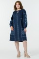 Women's blue dress with embroidery Kralia
