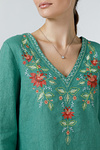 Women's linen embroidered shirt “Virlyana” green