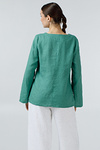Women's linen embroidered shirt “Virlyana” green