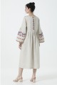 Gray long embroidered dress Svitozara