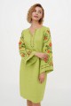 Salad embroidered dress "Spring" - a stylish dress for any figure!