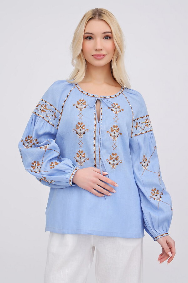 Women's Miriana light blue embroidered shirt