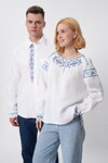 Women's vyshyvanka "Miriana" white-on-white, lines