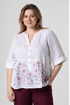 Summer women’s linen embroidered shirt Raisa white