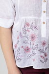 Summer women’s linen embroidered shirt Raisa white