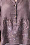 Summer women’s linen embroidered shirt “Raisa” brown