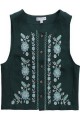 Жилетка лляна з вишивкою Павлинка зелена, розмір 