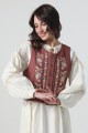 Linen vest with embroidery Pavlynka brown