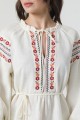 Вышитое платье-вышиванка из белого льна Ружина
