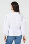 Women's linen embroidered shirt "Lightning" in white with white