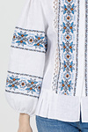 Women's linen embroidered shirt "Blyskavytsia" white with blue