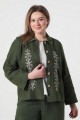 Зеленый льняной жакет с вышивкой Ульяна