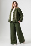 Green linen jacket with embroidery Uliana, S  (44)