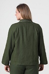 Green linen jacket with embroidery Uliana, S  (44)
