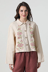 Beige linen jacket with Zoreslava embroidery