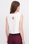 White linen vest with embroidery Visla