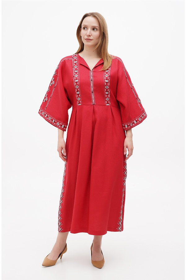 Women's linen dress Diva red, 50