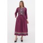 Burgundy embroidered dress "Zhuravka"