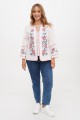 Modern embroidered shirt Nadiia, white linen