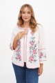 Modern embroidered shirt Nadiia, white linen