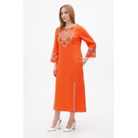 Сукня лляна довга помаранчева Ярa