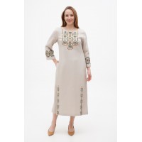 Длинное серое льняное платье Яра Длинное серое льняное платье Яра