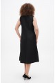 Long black linen dress Pava