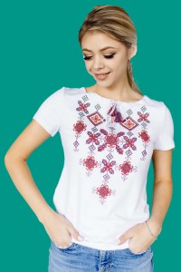 White women's embroidered shirt vyshyvanka Starry night