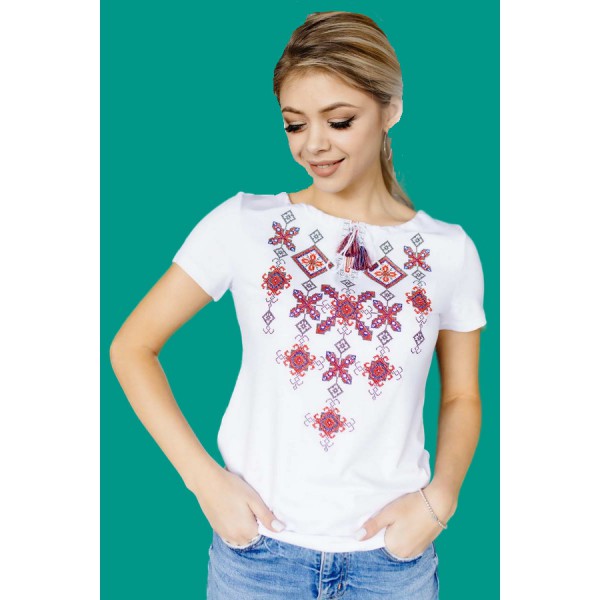 White women's embroidered shirt vyshyvanka Starry night