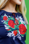 Blue women's embroidered shirt vyshyvanka Monica