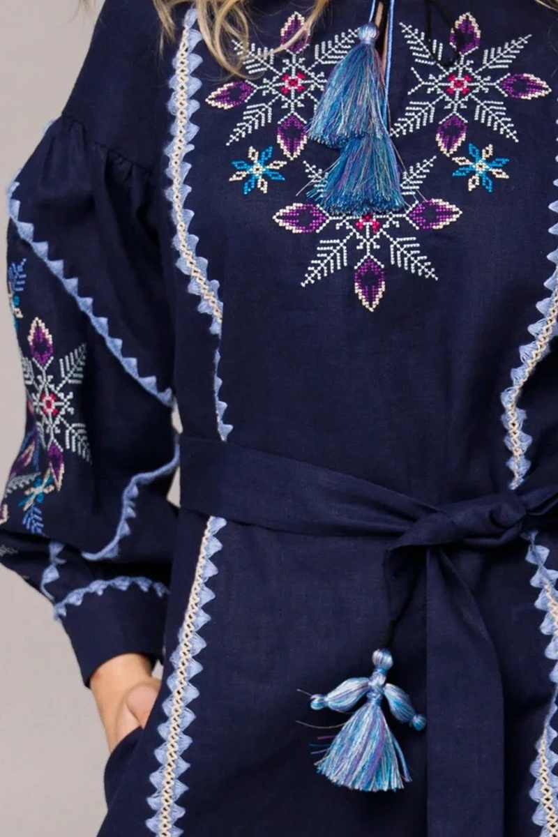 Fern dark-blue vyshyvanka dress - buy in Kramiia